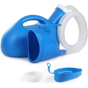 ONEDONE Portable Urinals for Men Women Urine Bottle Spill Proof Female Male Pee Bottle Urinal for Men Camping Toilet 68 OZ 47.24" Long Tube with Lid Blue