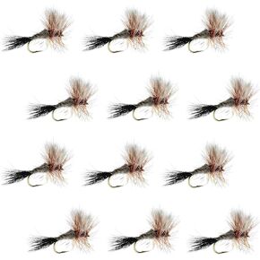The Fly Fishing Place Ausable Wulff Classic Trout Dry Fly Fishing Flies - Set of 12 Flies Size 12