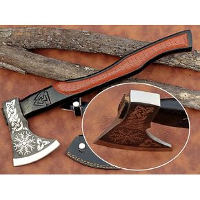| Exquisite Handmade Viking Axe - Ideal for Collectors & Enthusiasts | Authentic, Artisan-Crafted | Medieval Styled Axe with Durable and Robust High Carbon Steel (GC-AX02)