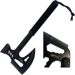 MTech USA MT-AXE14 Camping Axe, Black Stainless Steel, Cord-Wrapped Handle, 17.5-Inch Overall