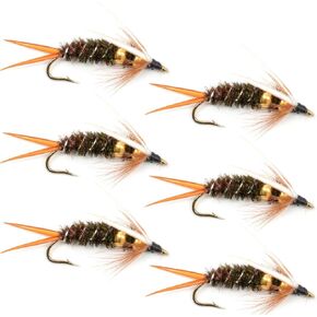 The Fly Fishing Place Double Bead Prince Nymph Fly Fishing Flies - Trout and Bass Wet Fly Pattern - 6 Flies Hook Size 14