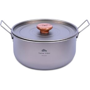 iClimb Titanium Pot with Foldable Handle Ultralight Compact Portable Cookware with Bag for Outdoor Camping Backpacking Hiking Travel Picnic (1.1 L)