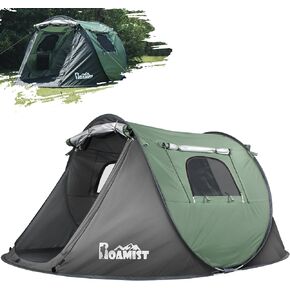 Tents for Camping, 2/3/4 Person Easy Pop Up Tents for Camping, Waterproof Windproof Automatic Setup Camping Tent with Extra Storage, 2 Doors Instant Family Tents for Hiking & Traveling
