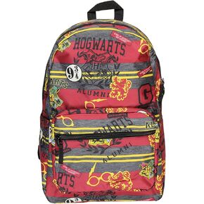 Harry Potter Hogwarts of Witchcraft and Wizardry Alumni Patch Gryffindor Allover Print Backpack Book Bag