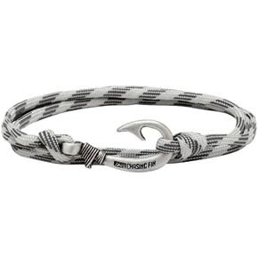 Chasing Fin Fish Hook Pendant Bracelet - Cool 30-Inch Military-Grade 550 Paracord Bracelet & Anklet - Adjustable Size, 100% Nylon Nautical & Fishing Accessory - J-Hook Pendant