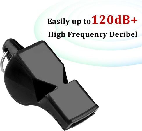 Whistles for Coaches with Lanyard, 4 PCS Lifeguard Whistle Emergency Black Whistles for Adults Boat Whistle Loud Crisp Sound, Essentials for Lifeguard, Referees and Officials (Black) in Saudi Arabia