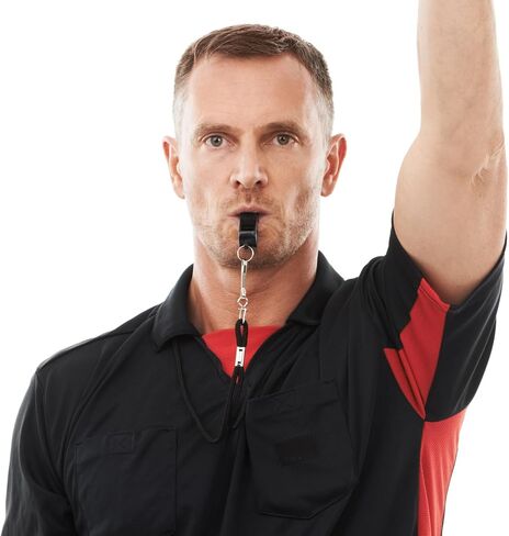 Whistles for Coaches with Lanyard, 4 PCS Lifeguard Whistle Emergency Black Whistles for Adults Boat Whistle Loud Crisp Sound, Essentials for Lifeguard, Referees and Officials (Black) in Saudi Arabia
