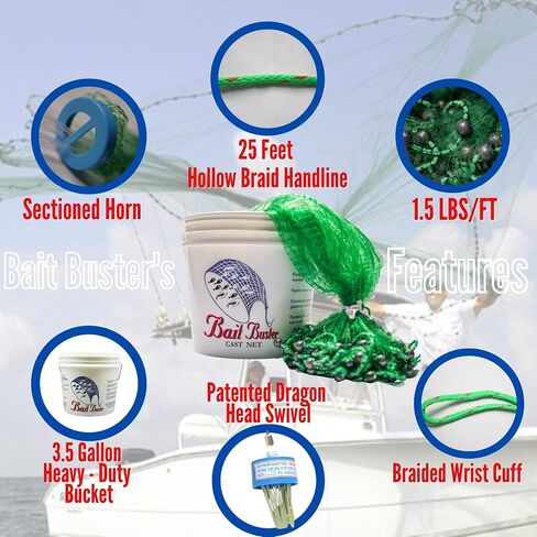 Professional Grade Cast Net 3/8" Sq. Mesh in Saudi Arabia