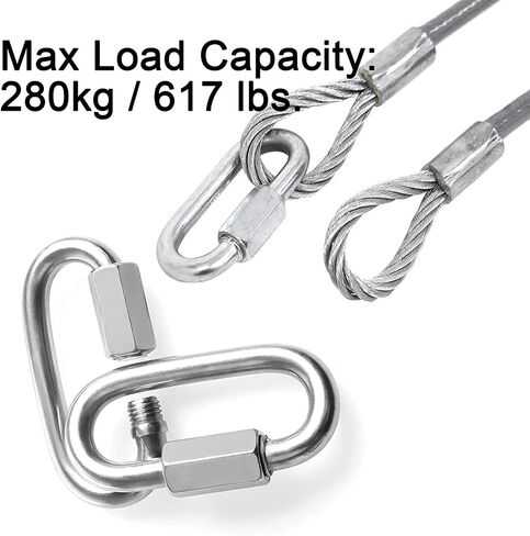 REZNOR Heavy Duty Oval Shape Stainless Steel Screw Link Snap Hook Carabiner/Hook Swing Connector Multipurpose, SnapHook for Weight-Lifting Mountain Swinging Climbing Gym Silver in Saudi Arabia