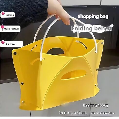 Folding Stool Folding Bag Stool Portable Collapsible Folding Stool Camping Stool Lightweight Stool for Outdoor Hiking Garden BBQ Fishing Dark Blue with Handle in Saudi Arabia