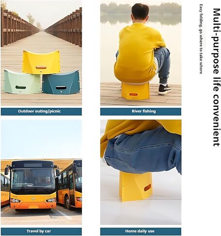 Folding Stool Folding Bag Stool Portable Collapsible Folding Stool Camping Stool Lightweight Stool for Outdoor Hiking Garden BBQ Fishing Dark Blue with Handle in Saudi Arabia