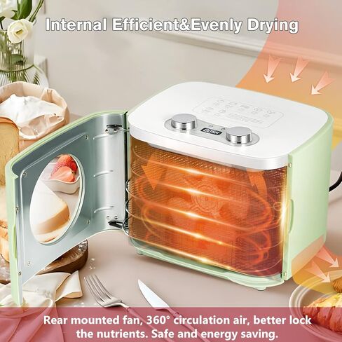Food Dehydrator Machine with Recipe, 5 Stainless Steel Trays Dehydrators for Jerky, Pet Treats, Yogurt, Fruit, Vegetable, Herb, Digital Food Dryer Adjustable Time Temp(30-80℃) Control, 110V in Saudi Arabia