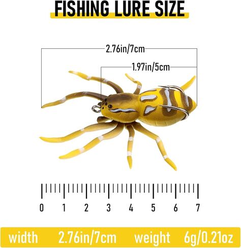 Sumind 4 Pieces Spider Lures Fishing Bass Spider Lure Freshwater Fishing Spider Lures for Fishing Bass 1.9 Inch Length Weigh 0.2 oz(Multi Color) in Saudi Arabia