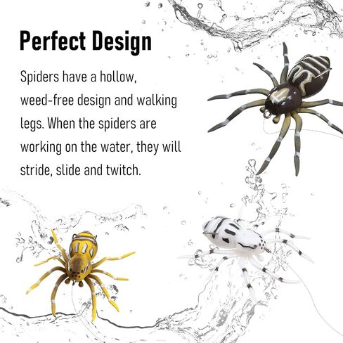 Sumind 4 Pieces Spider Lures Fishing Bass Spider Lure Freshwater Fishing Spider Lures for Fishing Bass 1.9 Inch Length Weigh 0.2 oz(Multi Color) in Saudi Arabia