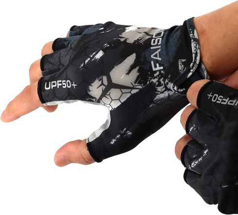 Fishing Gloves Sun Protection Fingerless Glove Men & Women UPF 50+ SPF for Fishish, Paddling, Cycling, Rowing, Driving in Saudi Arabia