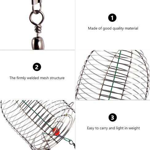 BESPORTBLE 10 Pcs Metal Bait Cage Carp Feeder Stainless Steel Lure Metal Baskets Fishing Baits Chum Bag Better Bait Fishing Cage Lure Cage Ordinary Fishing Cage Fish Hook Accessories in Saudi Arabia