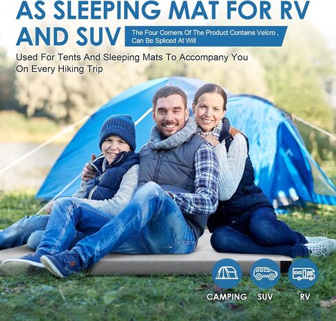 KingChii CertiPUR-US Memory Foam Camping Mattress, Portable Roll Up Travel Car Camping Mattress Sleeping Pad & Floor Mattress, Cot Mattress Guest Bed for Sleepover with Waterproof Cover & Travel Bag in Saudi Arabia