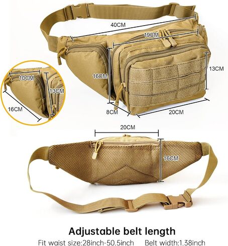 Tactical Fanny Pack for Men Alpha ccw Canvas Gun Multicam Comforttac Ultimate Large Tackle Hunting Coyote Tan Chest Holster Bag for Men Excellent Elite Spanker edc Pouch Molle Military in Saudi Arabia