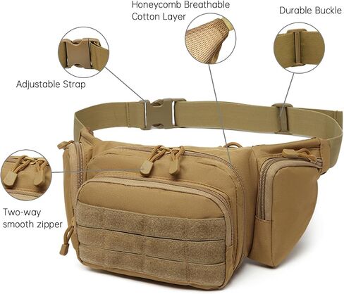 Tactical Fanny Pack for Men Alpha ccw Canvas Gun Multicam Comforttac Ultimate Large Tackle Hunting Coyote Tan Chest Holster Bag for Men Excellent Elite Spanker edc Pouch Molle Military in Saudi Arabia