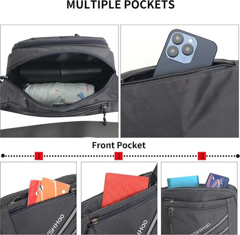 Fanny Pack for Men Women Bum Bag with Large Capacity Waterproof Crossbody Bag with Adjustable Strap Belt Bag Waist Pack for Running Travel Hiking Cycling (Black) in Saudi Arabia