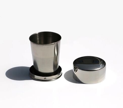 Mirror Polished 5oz Collapsible Cup Without Keychain 304 Stainless Steel 150ml Foldable Cup For Camping, Picnic, Fishing, Outdoor & Travel in Saudi Arabia