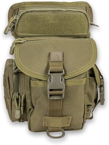 Voyager Leg Bag Strong Weather Proof Cardura Outer Shell | For Hunting or Hiking | Adjustable Waist & Drop Leg Strap | Flat Dark Earth in Kuwait