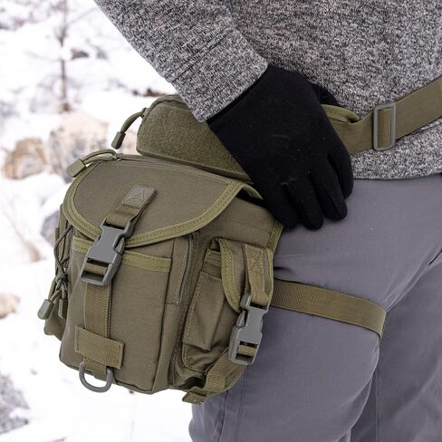 Voyager Leg Bag Strong Weather Proof Cardura Outer Shell | For Hunting or Hiking | Adjustable Waist & Drop Leg Strap | Flat Dark Earth in Kuwait