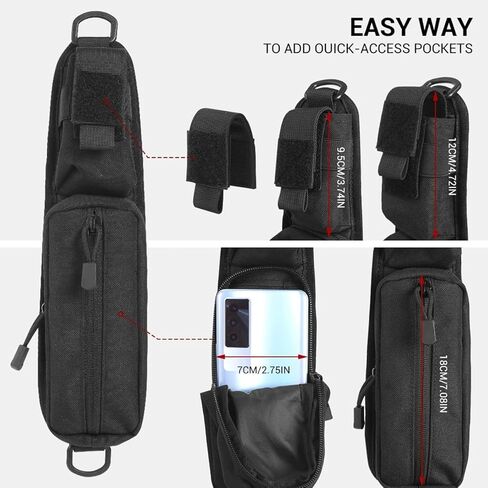 AZB قطعتان من حقيبة إكسسوارات مولي من نسخة جيب بسحاب مزدوج، حقيبة ظهر بحزام كتف وحقيبة كتف إضافية in Kuwait