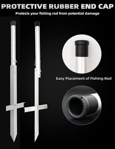 BLUEWING Adjustable Anodized Aluminum Sand Spike Corrosion Resistance Surf Fishing Rod Holder for Beach Fishing Sand Spikes, 1pc in Saudi Arabia