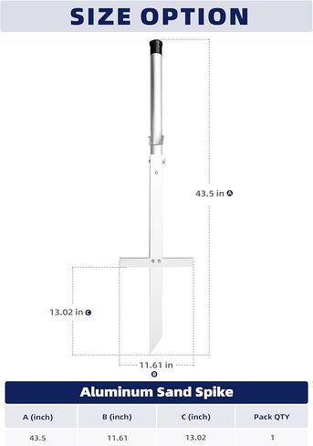 BLUEWING Adjustable Anodized Aluminum Sand Spike Corrosion Resistance Surf Fishing Rod Holder for Beach Fishing Sand Spikes, 1pc in Saudi Arabia