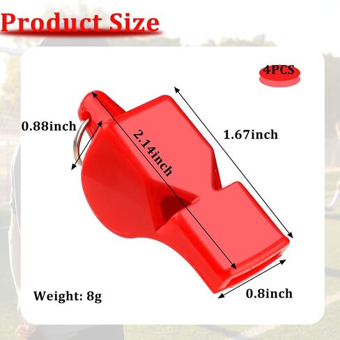 Red Emergency Whistles with Lanyard, 4 PCS Lifeguard Whistle with Lanyard Plastic Whistles Boat Whistle Loud Crisp Sound, Essentials for Lifeguard, Referees and Officials (Red) in Saudi Arabia