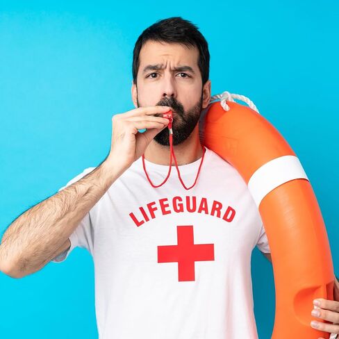 Red Emergency Whistles with Lanyard, 4 PCS Lifeguard Whistle with Lanyard Plastic Whistles Boat Whistle Loud Crisp Sound, Essentials for Lifeguard, Referees and Officials (Red) in Saudi Arabia