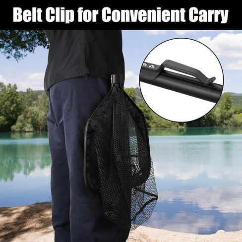 Floating Fishing Net for Steelhead, Salmon, Fly, Kayak, Bass, Trout, Rubber Coated Freshwater Fish Landing Net with Telescoping Pole Aluminum Handle, Fish-friendly Mesh for Easy Catch & Release in Saudi Arabia