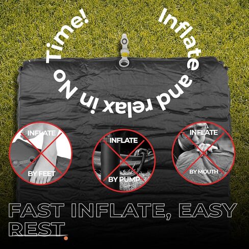 Overmont Self-Inflating Sleeping Pad - 3"Thick Memory Foam Camping Pad - Inflatable Camping Mattress Pad Sleeping Mat for Car Truck Travel Tent - 4 Season Durable Comfortable in Kuwait