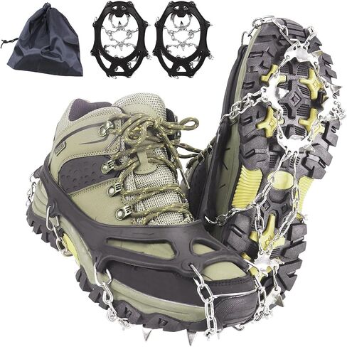 1-2 Pairs Non Slip Gripper Spikes for Shoes Ice Traction Cleats Walk Traction Cleat for Boots Shoe Spikes for Snow and Ice with Durable 8/10/19 Steel Studs Crampons in Saudi Arabia