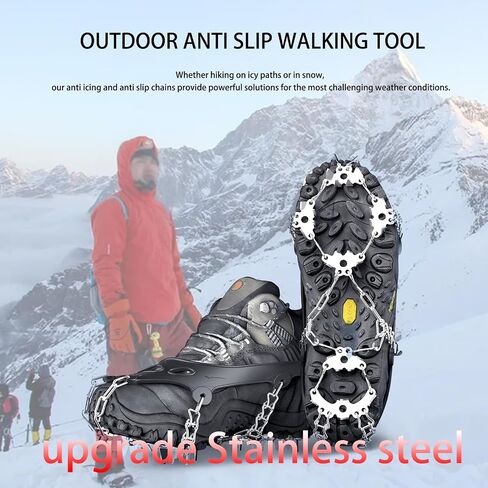 1-2 Pairs Non Slip Gripper Spikes for Shoes Ice Traction Cleats Walk Traction Cleat for Boots Shoe Spikes for Snow and Ice with Durable 8/10/19 Steel Studs Crampons in Saudi Arabia