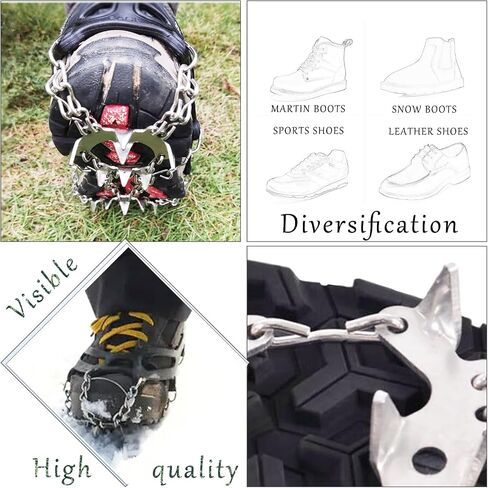 1-2 Pairs Non Slip Gripper Spikes for Shoes Ice Traction Cleats Walk Traction Cleat for Boots Shoe Spikes for Snow and Ice with Durable 8/10/19 Steel Studs Crampons in Saudi Arabia