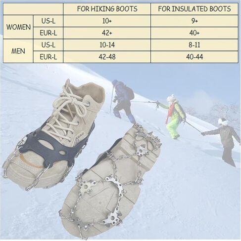 1-2 Pairs Non Slip Gripper Spikes for Shoes Ice Traction Cleats Walk Traction Cleat for Boots Shoe Spikes for Snow and Ice with Durable 8/10/19 Steel Studs Crampons in Saudi Arabia