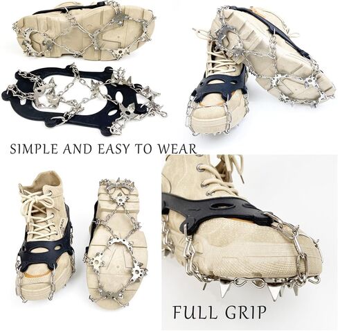 1-2 Pairs Non Slip Gripper Spikes for Shoes Ice Traction Cleats Walk Traction Cleat for Boots Shoe Spikes for Snow and Ice with Durable 8/10/19 Steel Studs Crampons in Saudi Arabia