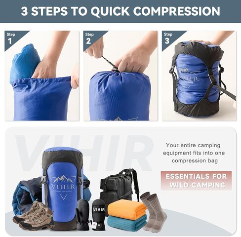 Compression Sack, Sleeping Bag Stuff Sack fit Camping, Hiking, and Backpacking - Water-Resistant Nylon, Ultralight Design, 12L/17L/21L in Saudi Arabia