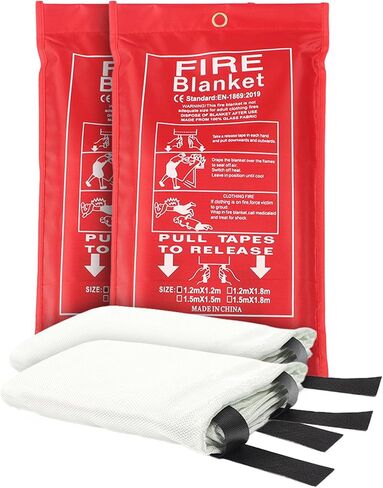 2 Packs 47" x 47" Fiberglass Emergency Fire Blanket for Home and Kitchen Camping Welding BBQ Picnic Fireproof Blanket in Saudi Arabia