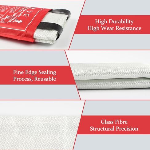 2 Packs 47" x 47" Fiberglass Emergency Fire Blanket for Home and Kitchen Camping Welding BBQ Picnic Fireproof Blanket in Saudi Arabia