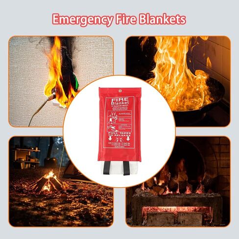 2 Packs 47" x 47" Fiberglass Emergency Fire Blanket for Home and Kitchen Camping Welding BBQ Picnic Fireproof Blanket in Saudi Arabia