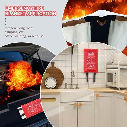 2 Packs 47" x 47" Fiberglass Emergency Fire Blanket for Home and Kitchen Camping Welding BBQ Picnic Fireproof Blanket in Saudi Arabia