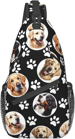 Dog Paw Sling Bag for Women Men Chicken Crossbody Bags Sunflower Chest Bag Gothic Skull Daypack Shoulder Bag Backpack in Saudi Arabia