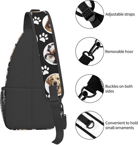Dog Paw Sling Bag for Women Men Chicken Crossbody Bags Sunflower Chest Bag Gothic Skull Daypack Shoulder Bag Backpack in Saudi Arabia