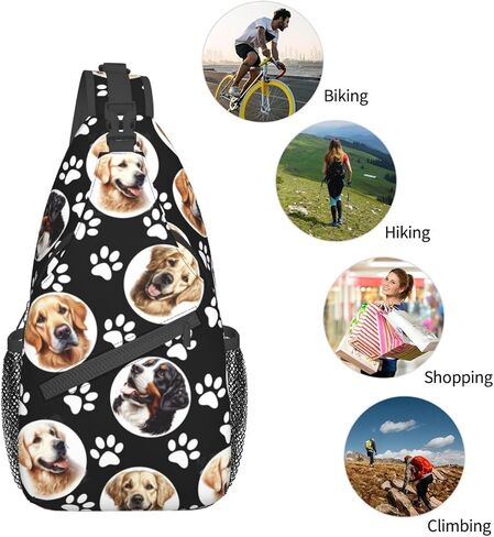 Dog Paw Sling Bag for Women Men Chicken Crossbody Bags Sunflower Chest Bag Gothic Skull Daypack Shoulder Bag Backpack in Saudi Arabia
