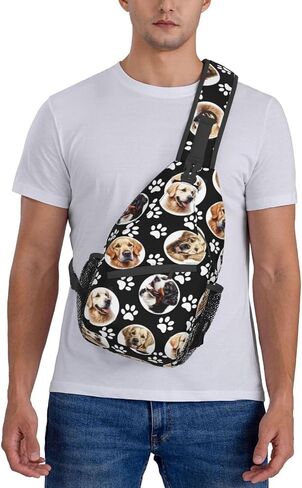 Dog Paw Sling Bag for Women Men Chicken Crossbody Bags Sunflower Chest Bag Gothic Skull Daypack Shoulder Bag Backpack in Saudi Arabia