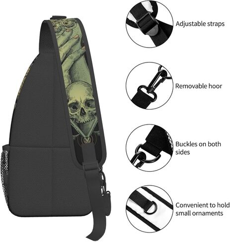 Dog Paw Sling Bag for Women Men Chicken Crossbody Bags Sunflower Chest Bag Gothic Skull Daypack Shoulder Bag Backpack in Saudi Arabia