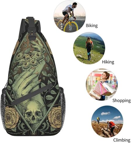 Dog Paw Sling Bag for Women Men Chicken Crossbody Bags Sunflower Chest Bag Gothic Skull Daypack Shoulder Bag Backpack in Saudi Arabia